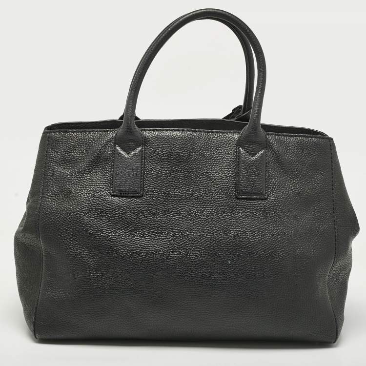 Pre Owned Marc Jacobs Black Leather Large Recruit East West Tote