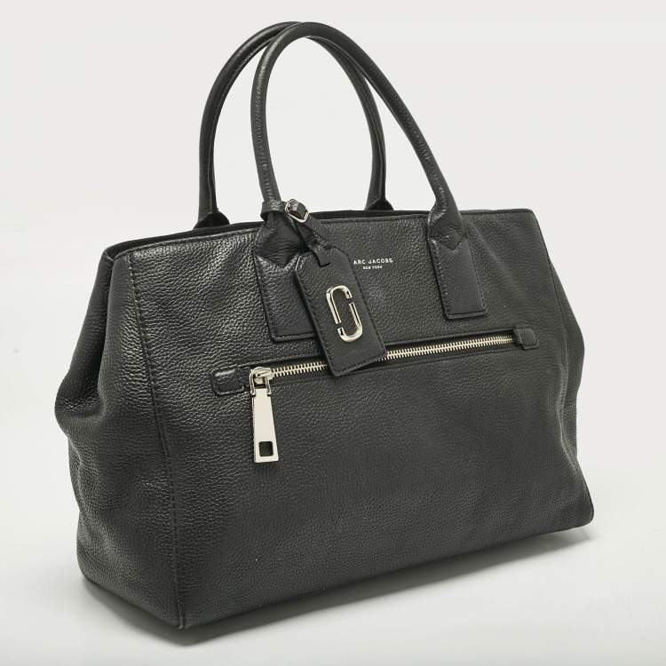Pre Owned Marc Jacobs Black Leather Large Recruit East West Tote