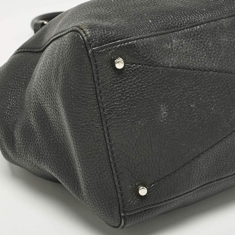 Pre Owned Marc Jacobs Black Leather Large Recruit East West Tote