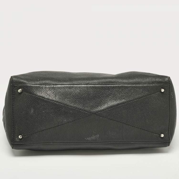 Pre Owned Marc Jacobs Black Leather Large Recruit East West Tote