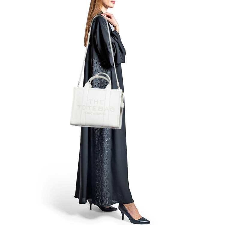 Pre Owned Marc Jacobs White Leather Medium The Tote