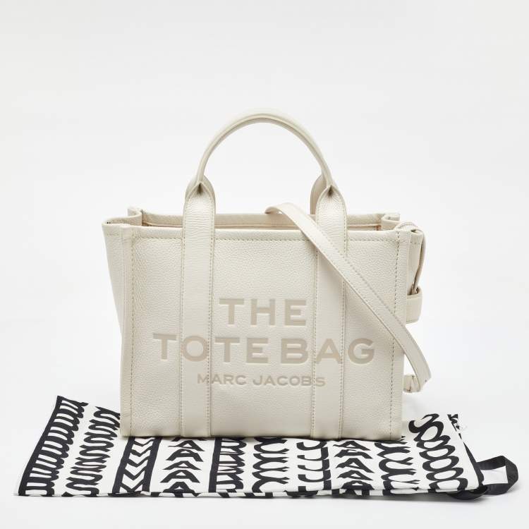 Pre Owned Marc Jacobs White Leather Medium The Tote