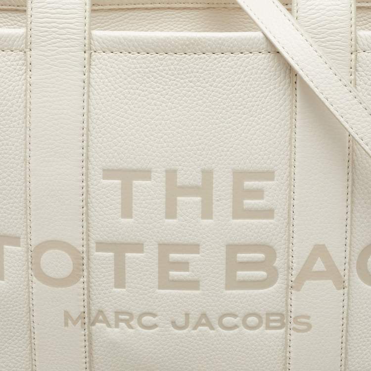 Pre Owned Marc Jacobs White Leather Medium The Tote
