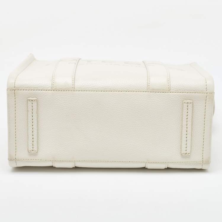 Pre Owned Marc Jacobs White Leather Medium The Tote