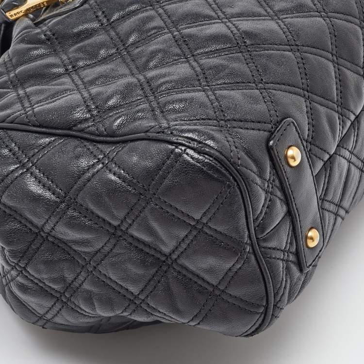 Pre Owned Marc Jacobs Black Quilted Leather Stam Satchel
