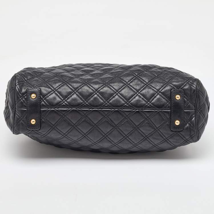 Pre Owned Marc Jacobs Black Quilted Leather Stam Satchel