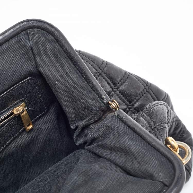 Pre Owned Marc Jacobs Black Quilted Leather Stam Satchel