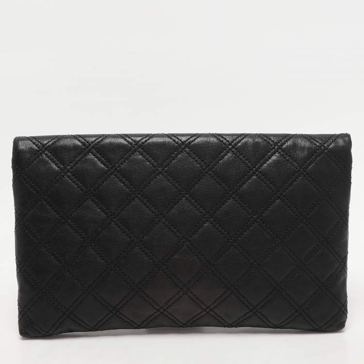 Pre Owned Marc Jacobs Black Quilted Leather Eugenie Clutch