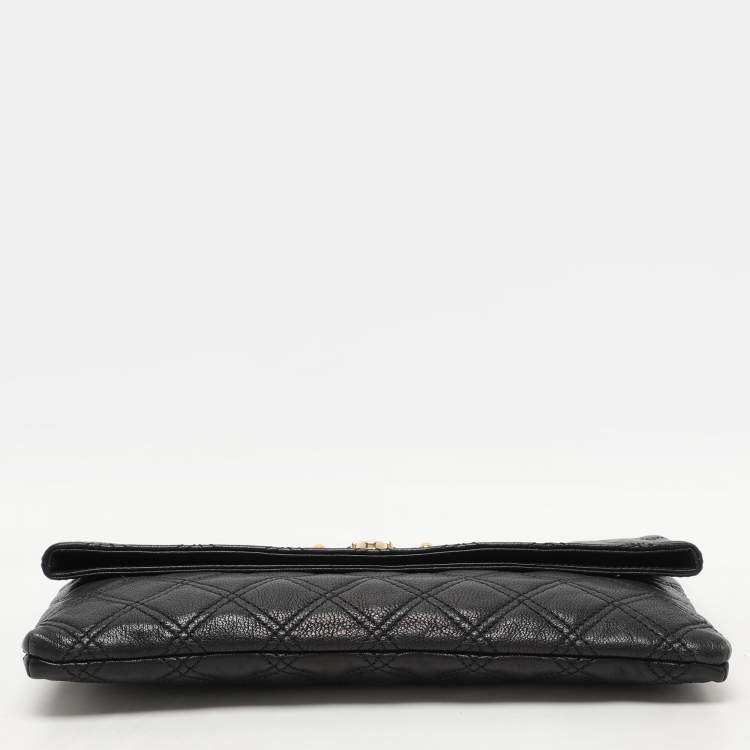 Pre Owned Marc Jacobs Black Quilted Leather Eugenie Clutch