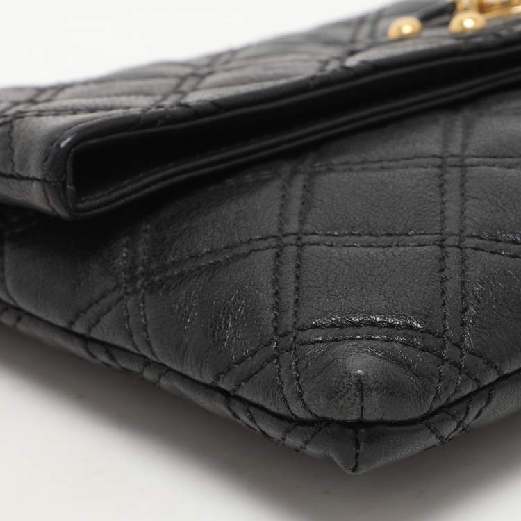 Pre Owned Marc Jacobs Black Quilted Leather Eugenie Clutch