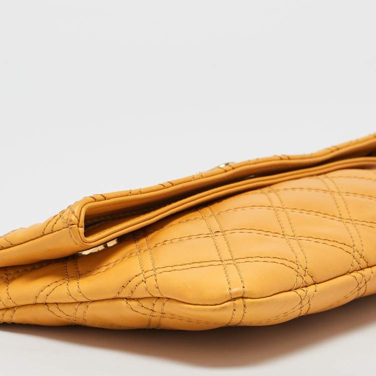 Pre Owned Marc Jacobs Mustard Quilted Leather Eugenie Clutch
