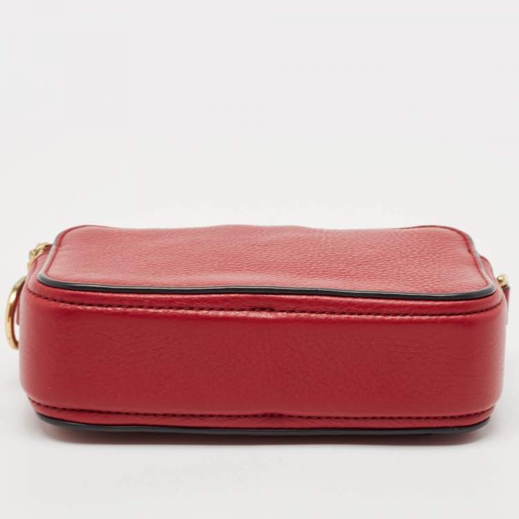 Pre Owned Marc Jacobs Red Leather Recruit Camera Crossbody Bag