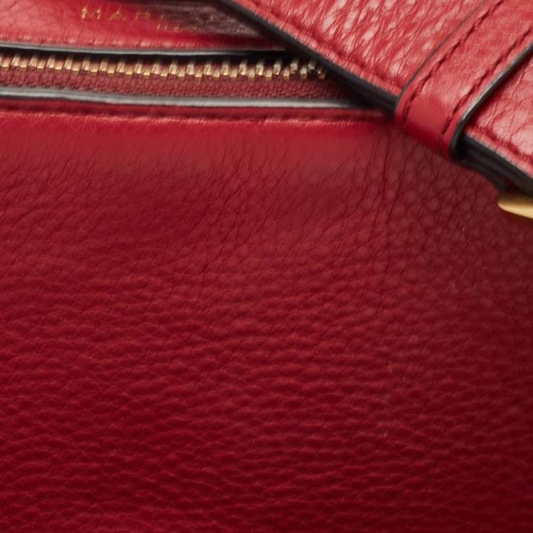 Pre Owned Marc Jacobs Red Leather Recruit Camera Crossbody Bag