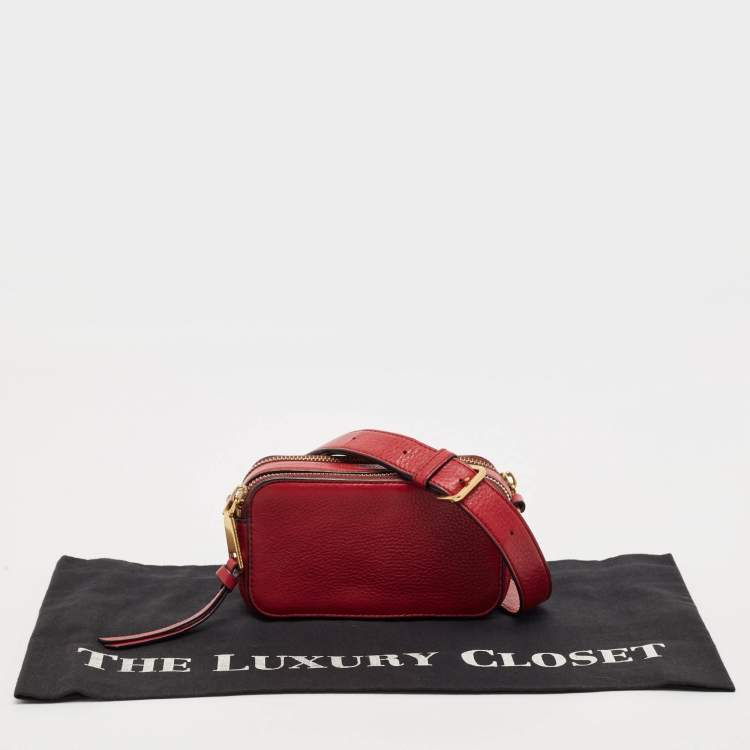 Pre Owned Marc Jacobs Red Leather Recruit Camera Crossbody Bag