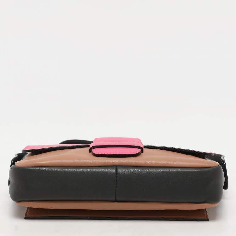 Pre Owned Marc Jacobs Multicolor Color Block Leather Flap Shoulder Bag