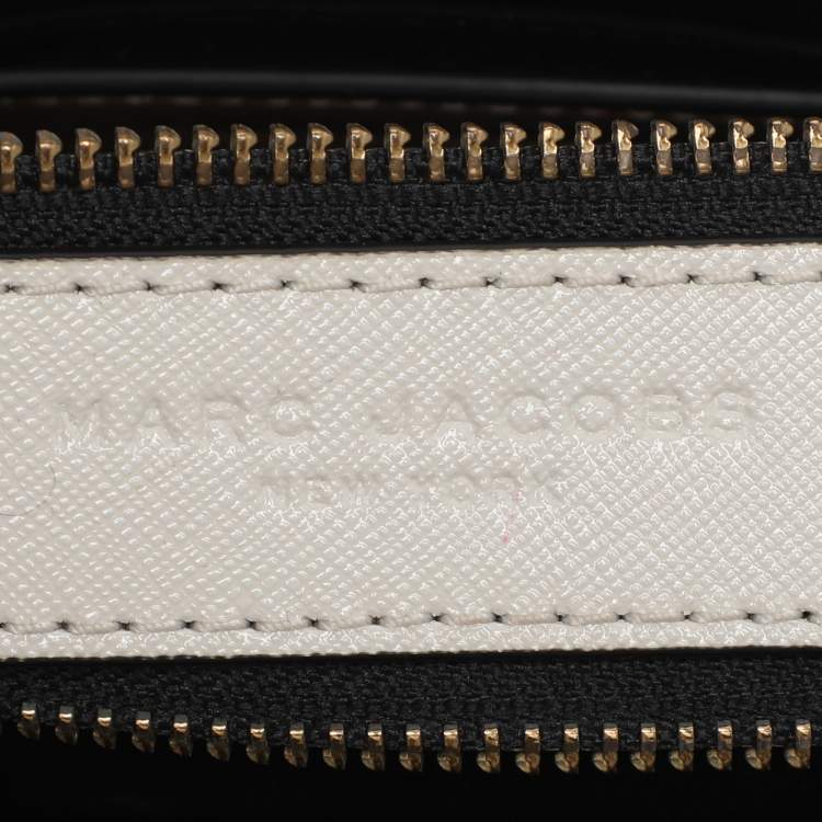Pre Owned Marc Jacobs Brown/White Leather Snapshot Crossbody Bag
