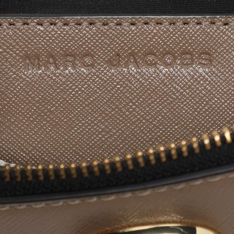 Pre Owned Marc Jacobs Brown/White Leather Snapshot Crossbody Bag