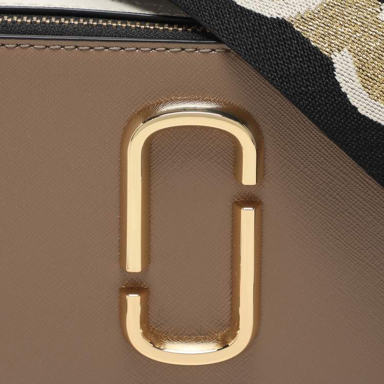 Pre Owned Marc Jacobs Brown/White Leather Snapshot Crossbody Bag