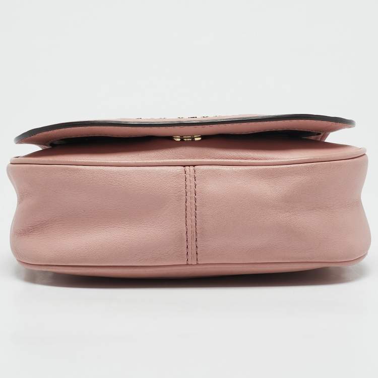 Pre Owned Marc Jacobs Light Pink Leather Avenue Chain Crossbody Bag