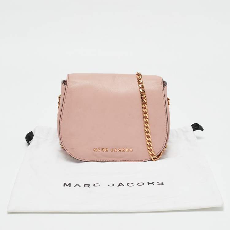 Pre Owned Marc Jacobs Light Pink Leather Avenue Chain Crossbody Bag
