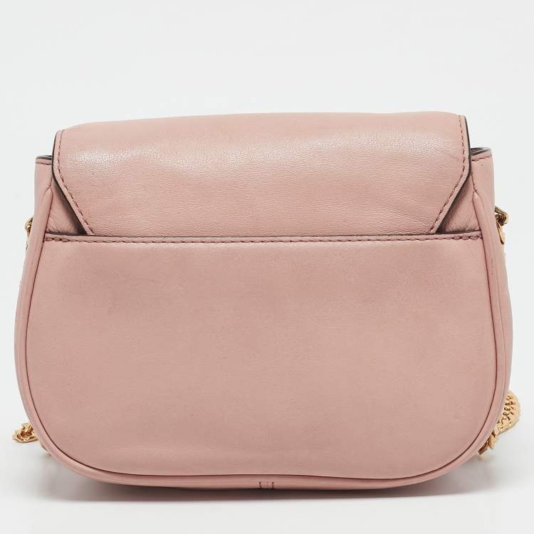 Pre Owned Marc Jacobs Light Pink Leather Avenue Chain Crossbody Bag