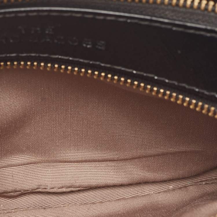 Pre Owned Marc Jacobs Beige/Black Patent Leather Snapshot Crossbody Bag