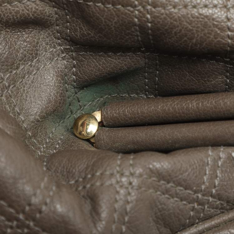 Pre Owned Marc Jacobs Brown Quilted Leather Stam Satchel