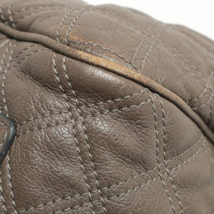 Pre Owned Marc Jacobs Brown Quilted Leather Stam Satchel