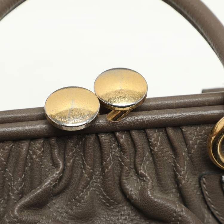 Pre Owned Marc Jacobs Brown Quilted Leather Stam Satchel