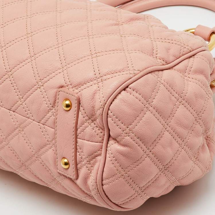 Pre Owned Marc Jacobs Blush Pink Quilted Leather Stam Satchel
