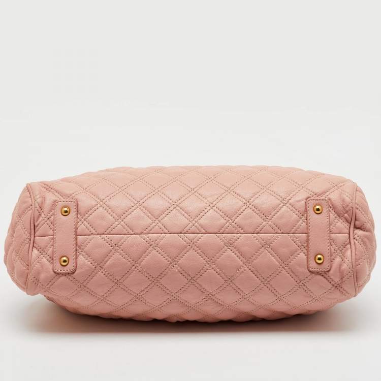 Pre Owned Marc Jacobs Blush Pink Quilted Leather Stam Satchel