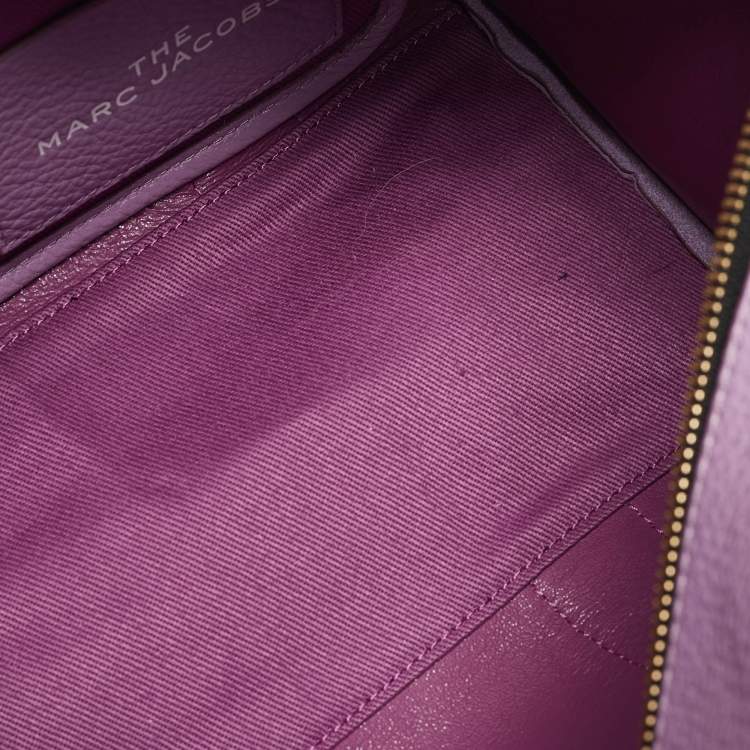 Pre Owned Marc Jacobs Purple Leather Medium The Tote Bag