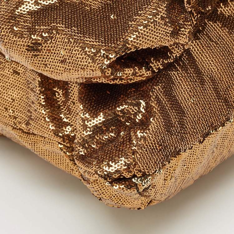 Pre Owned Marc Jacobs Brown Sequin and Leather Robert Duffy Hobo