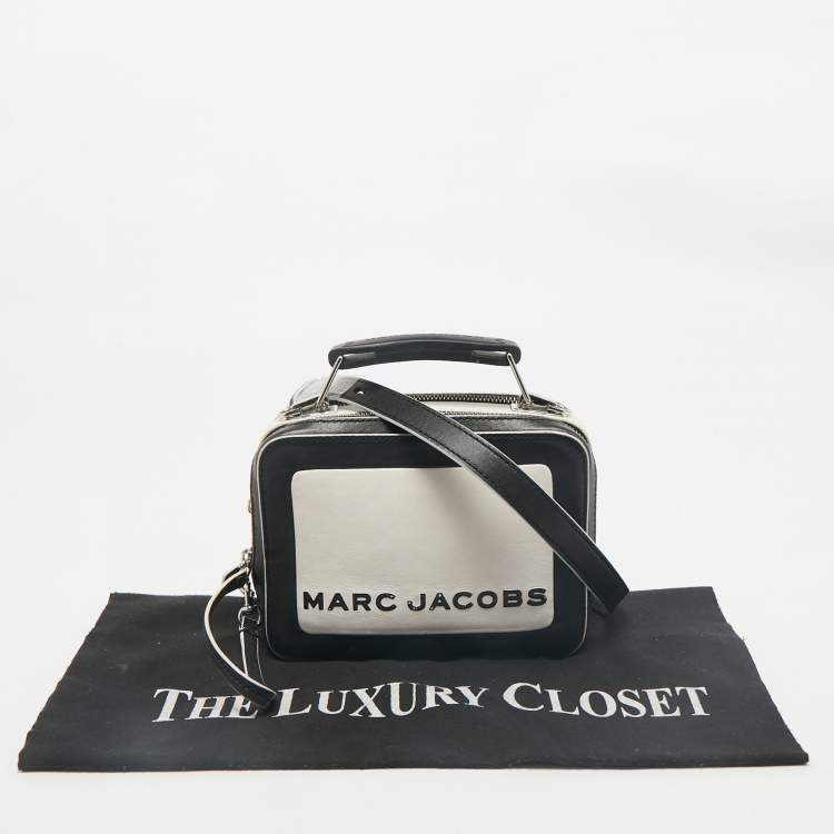 Pre Owned Marc Jacobs Black/White Leather The Mini Box Bag