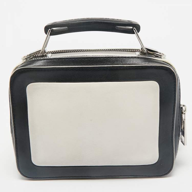 Pre Owned Marc Jacobs Black/White Leather The Mini Box Bag