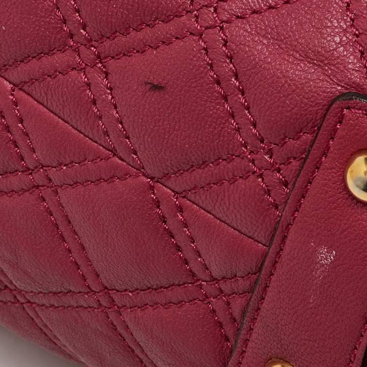Pre Owned Marc Jacobs Pink Quilted Leather Stam Satchel