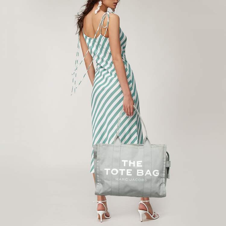 Pre Owned Marc Jacobs Grey Canvas Large The Tote Bag