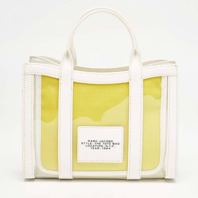Pre Owned Marc Jacobs White/Clear PVC and Leather Small The Tote Bag