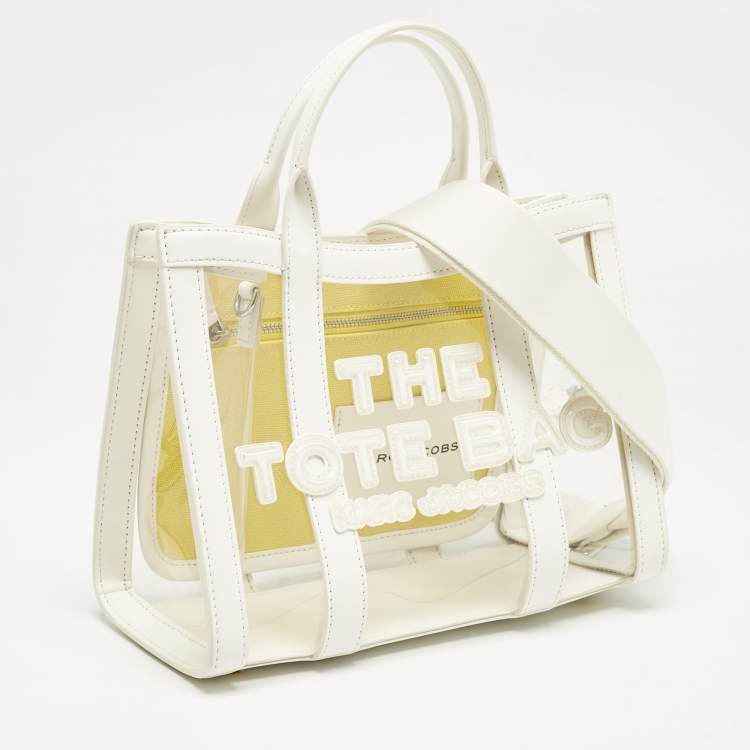 Pre Owned Marc Jacobs White/Clear PVC and Leather Small The Tote Bag