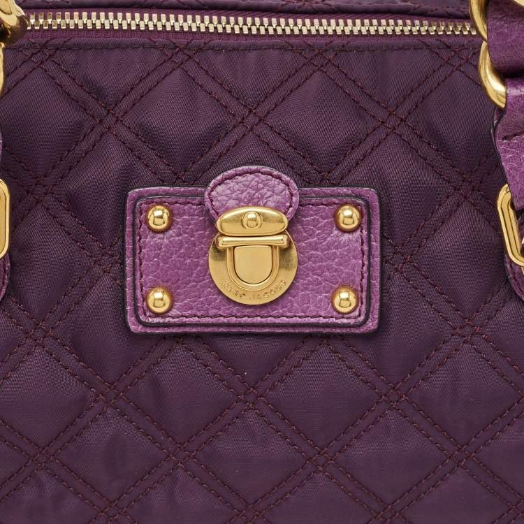 Pre Owned Marc Jacobs Purple Quilted Leather Westside Boston Bag