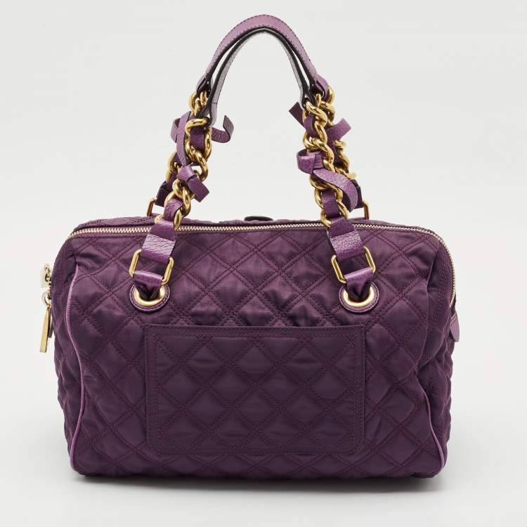 Pre Owned Marc Jacobs Purple Quilted Leather Westside Boston Bag