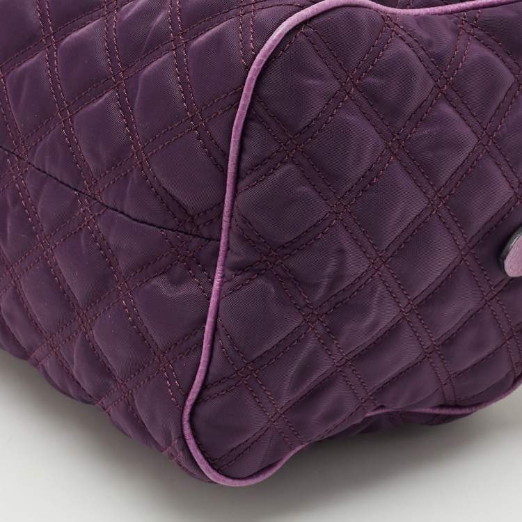 Pre Owned Marc Jacobs Purple Quilted Leather Westside Boston Bag
