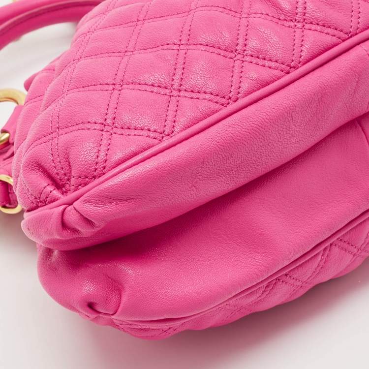 Pre Owned Marc Jacobs Pink Quilted Leather Small Cecilia Shoulder Bag