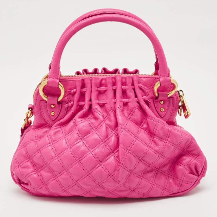 Pre Owned Marc Jacobs Pink Quilted Leather Small Cecilia Shoulder Bag