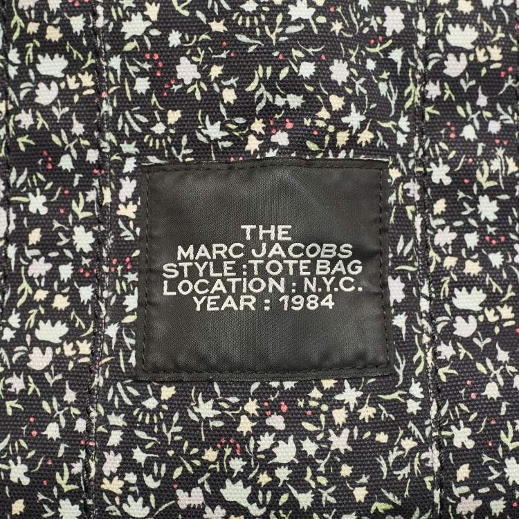 Pre Owned Marc Jacobs Black Canvas Small Ditsy Floral The Tote Bag