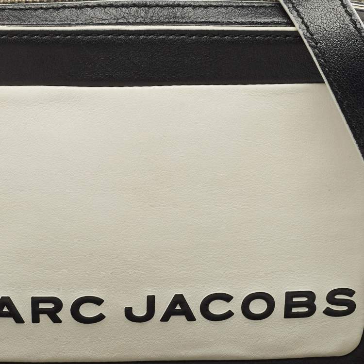 Pre Owned Marc Jacobs Black/White Leather The Box 20 Top Handle Bag