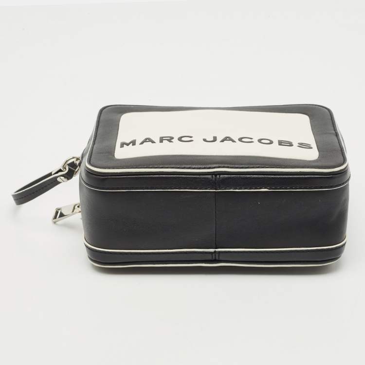 Pre Owned Marc Jacobs Black/White Leather The Box 20 Top Handle Bag