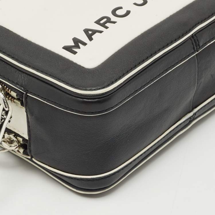 Pre Owned Marc Jacobs Black/White Leather The Box 20 Top Handle Bag