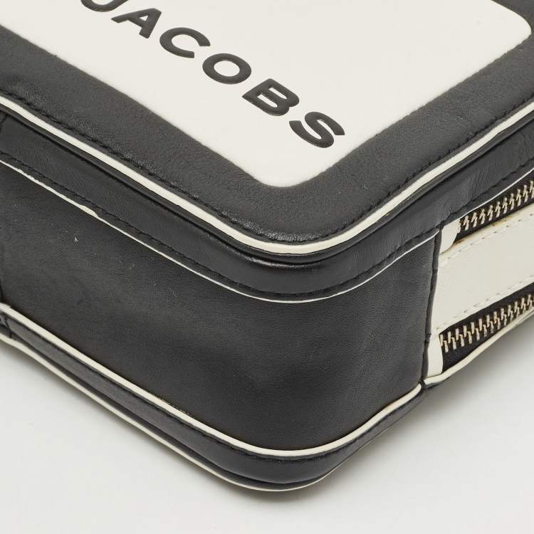 Pre Owned Marc Jacobs Black/White Leather The Box 20 Top Handle Bag