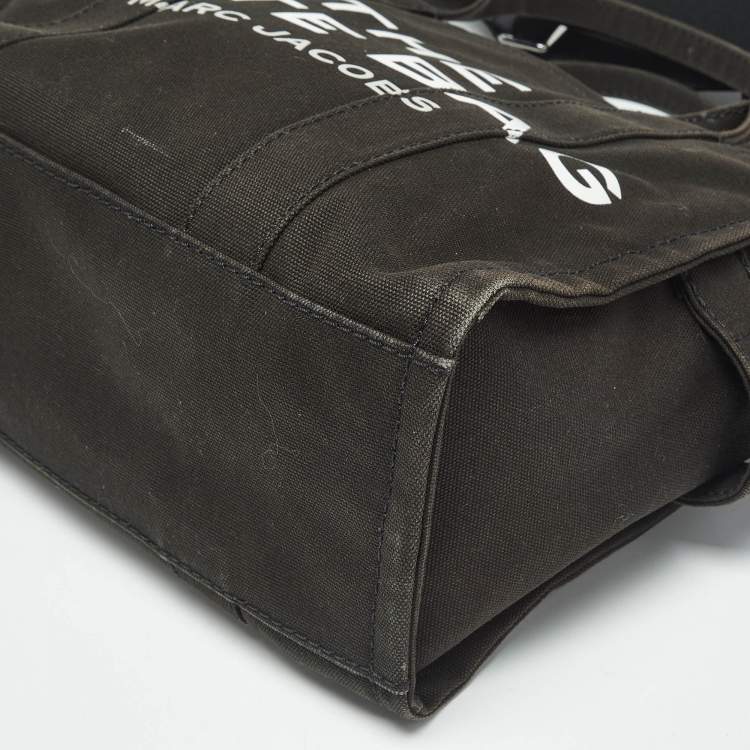 Pre Owned Marc Jacobs Black Canvas Medium The Tote Bag
